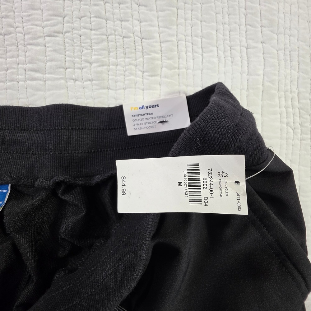 Old Navy StretchTech Joggers Mens Medium Black Water Repellent Stash Pocket NWT - Picture 3 of 12
